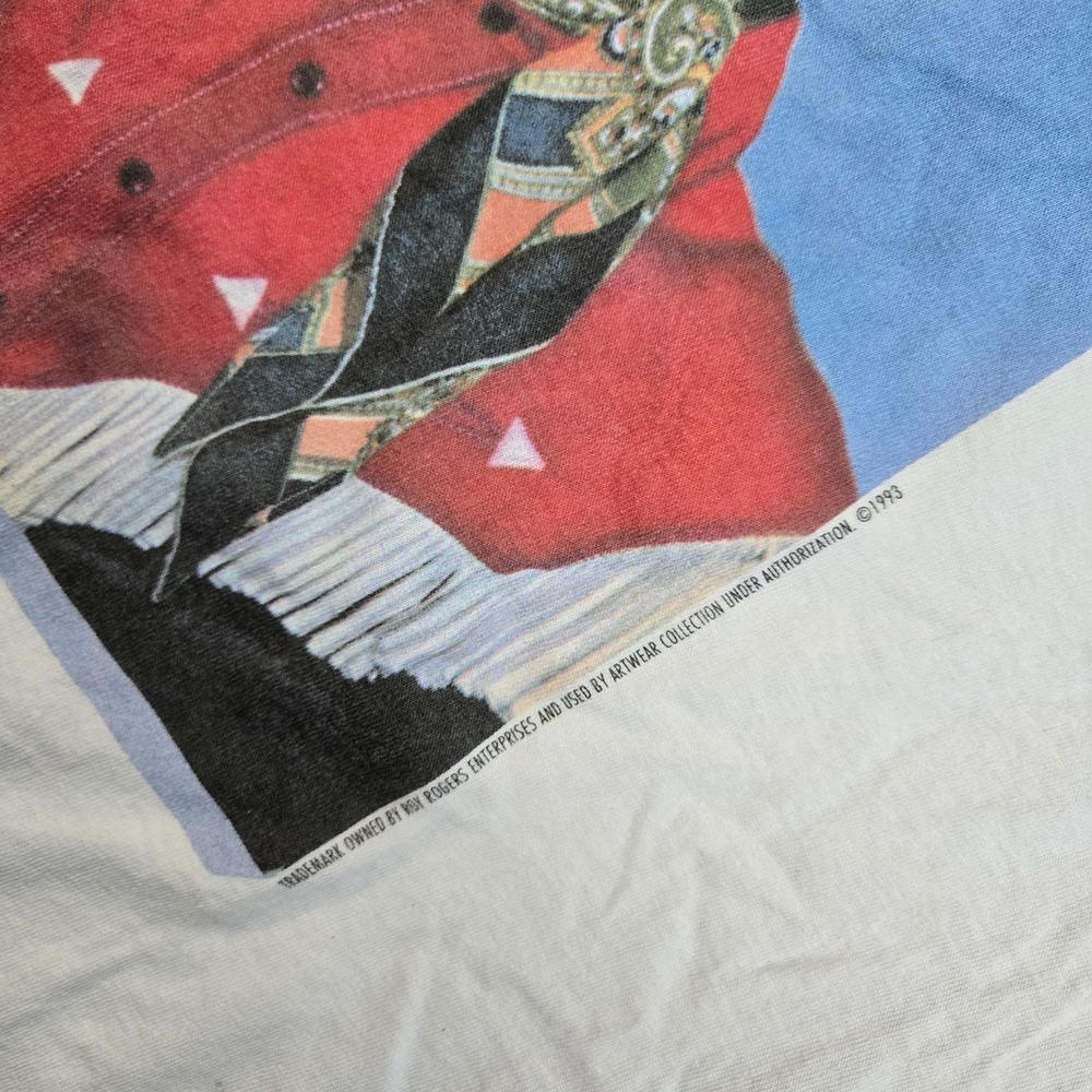 Vintage Roy Rogers Shirt Mens Large White 90s Artwear Cowboy Comics Western USA - Picture 3 of 10